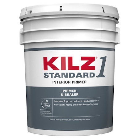 KILZ PREMIUM Standard White Flat Water-Based Acrylic Primer and Sealer 5 gal L201105